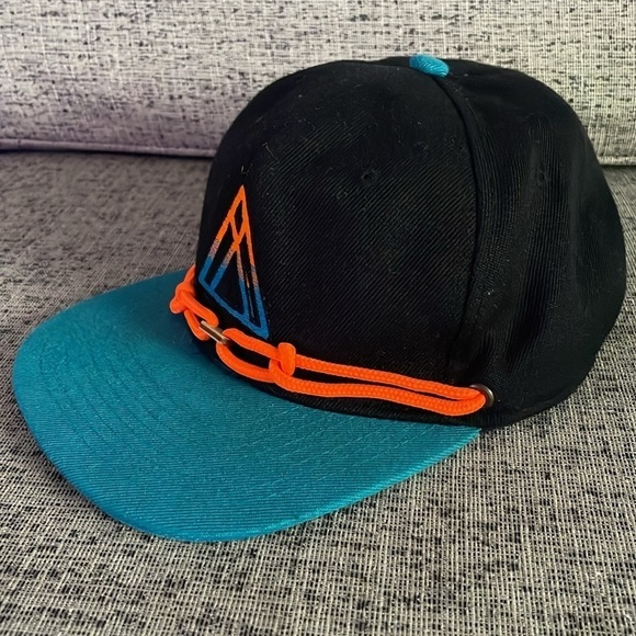 Findlay SnapBack Hat Cap Black Orange and Teal - Picture 2 of 10